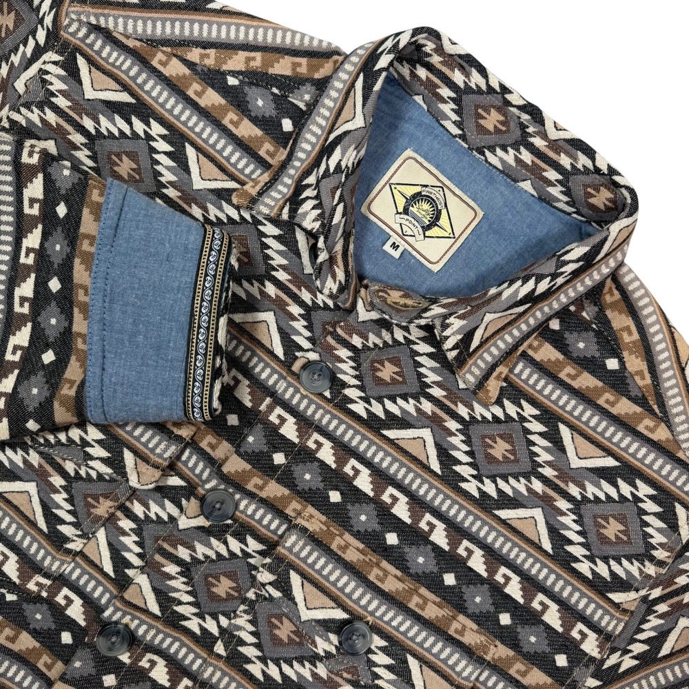 Scully Shirt Mens Medium Jacket Brown Aztec Shacket Southwestern Cowboy Western